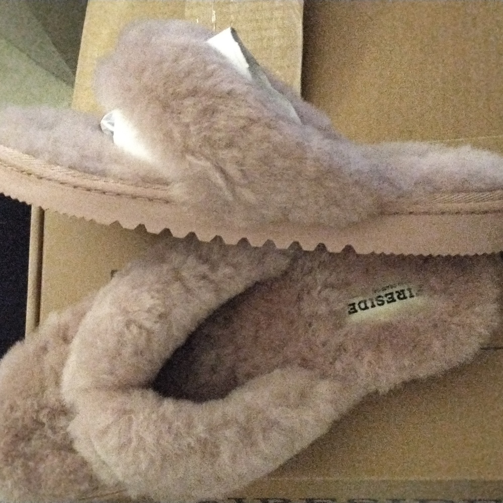 Dusty rose fireside dearfoams flip flop slippers
